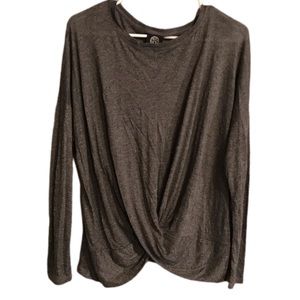 Bobeau semi sheer top gray